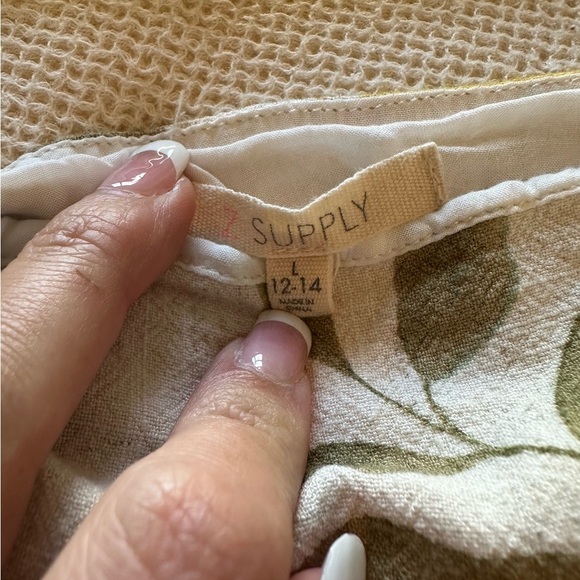 Floral Ruffle Linen Crop Top - Yellow and Green - Picture 4 of 4